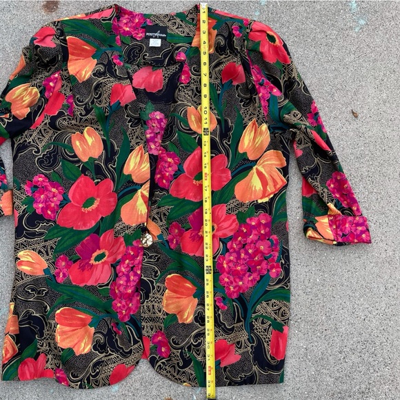 Vintage floral blazer Sz 20 jacket preloved shoulder pads positive attitude USA - Picture 5 of 9